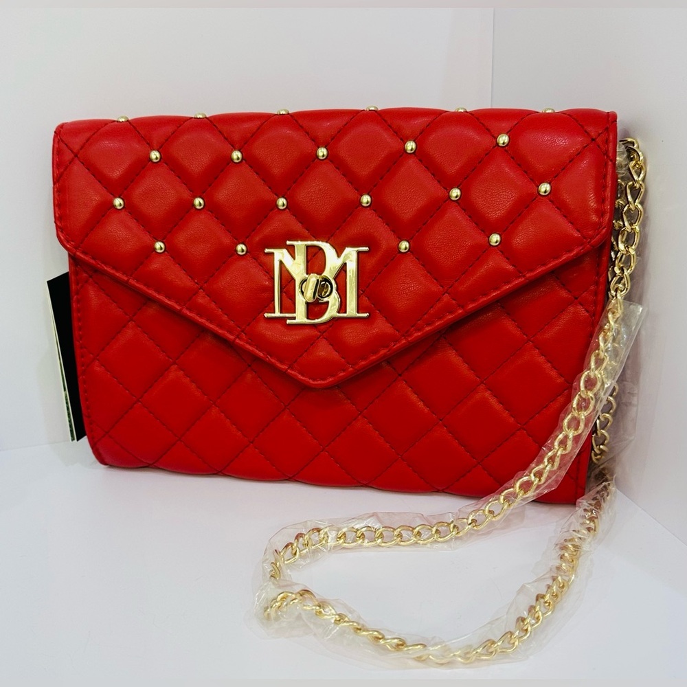 Badgley Mischka Red Quilted Women's Shoulder Bag NWT